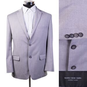 Andrew Marc Marc New York Men’s Gray Solid 2 Button Blazer Jacket Coat Sz 42